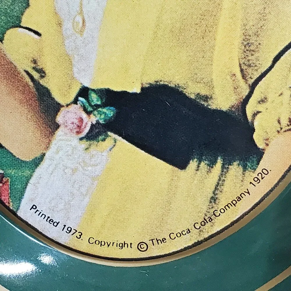 Vintage 1973 Coca Cola Mini Tin Tip Trays Oval Coke Girls Advertising Lot of 3
